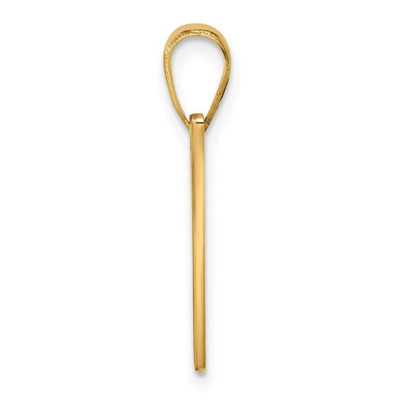 Kazi Luxury 14k Yellow Gold Script Letter V Initial Pendant - Picture 2 of 4